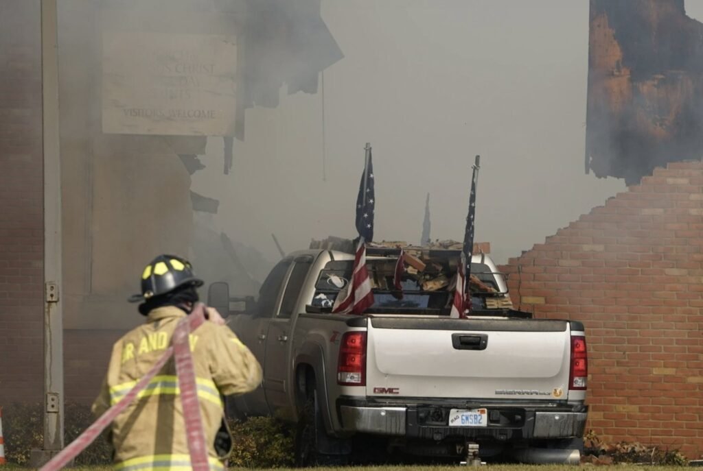 Suspect’s car crashed into church wall during the Michigan Church Shooting in Grand Blanc