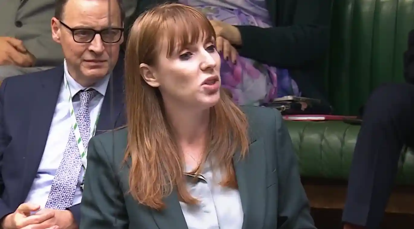 Angela Rayner delivering a speech in the UK Parliament