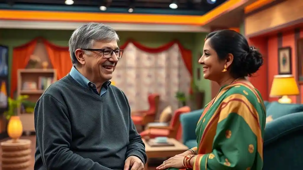 Bill Gates making a video call cameo on Indian TV show Kyunki Saas Bhi Kabhi Bahu Thi 2