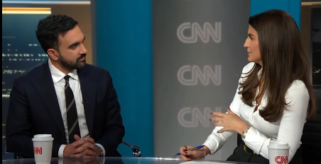 Zohran Mamdani speaking about the Gaza ceasefire 2025 in a TV interview