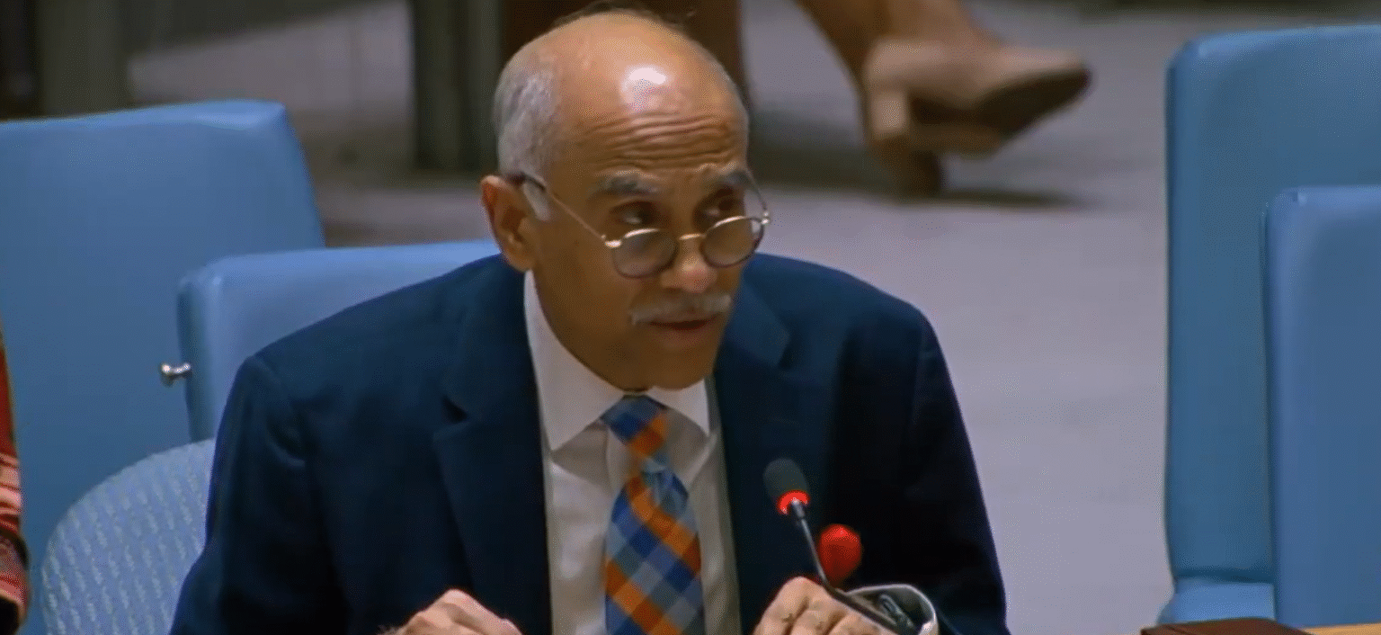 Parvathaneni Harish delivering speech at UNSC on India Women Peace Security UNSC leadership and women peacekeepers