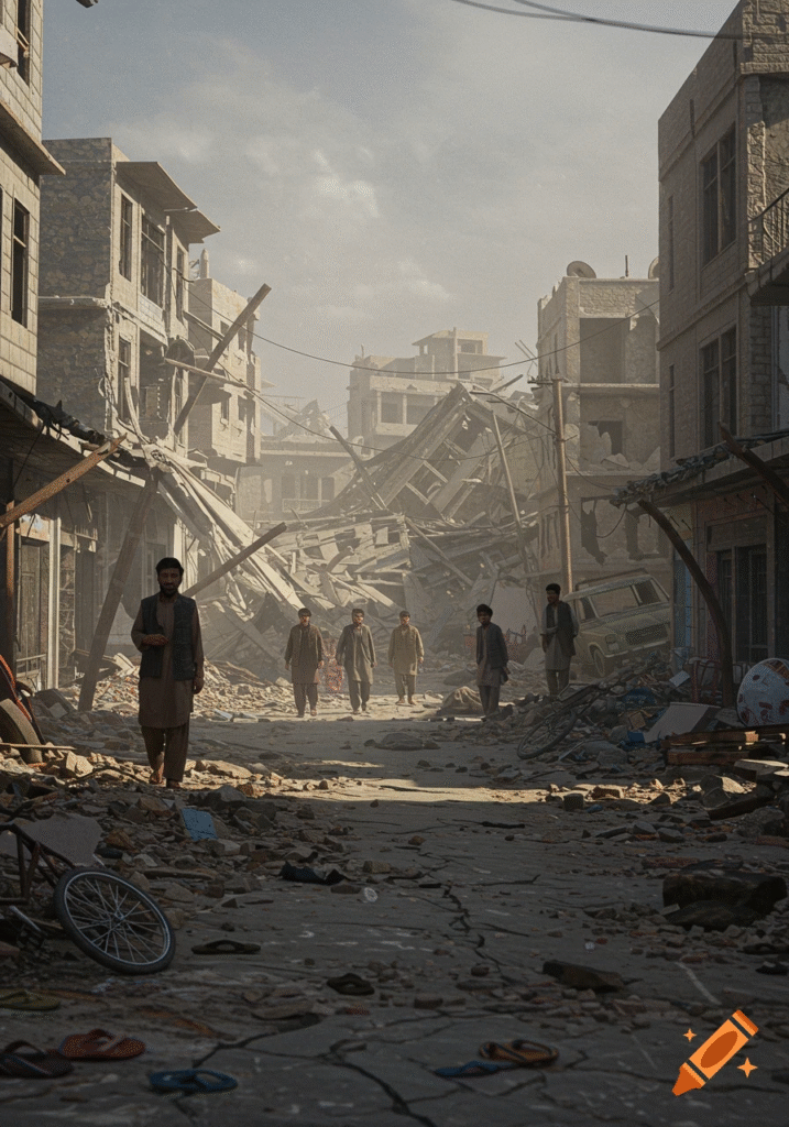 Smoke rises over Gaza as civilians and rescue teams search rubble after Israel Hamas clashes and airstrikes.