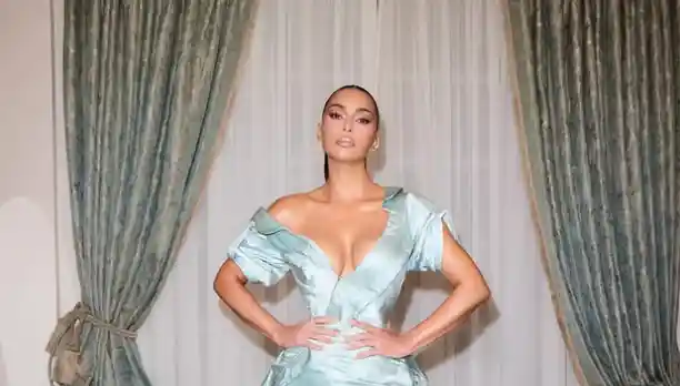 Kim Kardashian discussing her brain aneurysm diagnosis and health awareness.