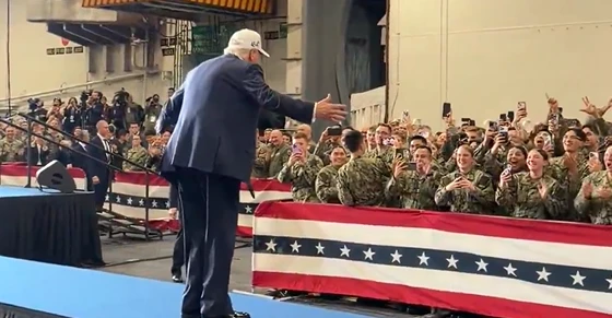 Donald Trump dances aboard USS George Washington in Japan during Trump Asia tour