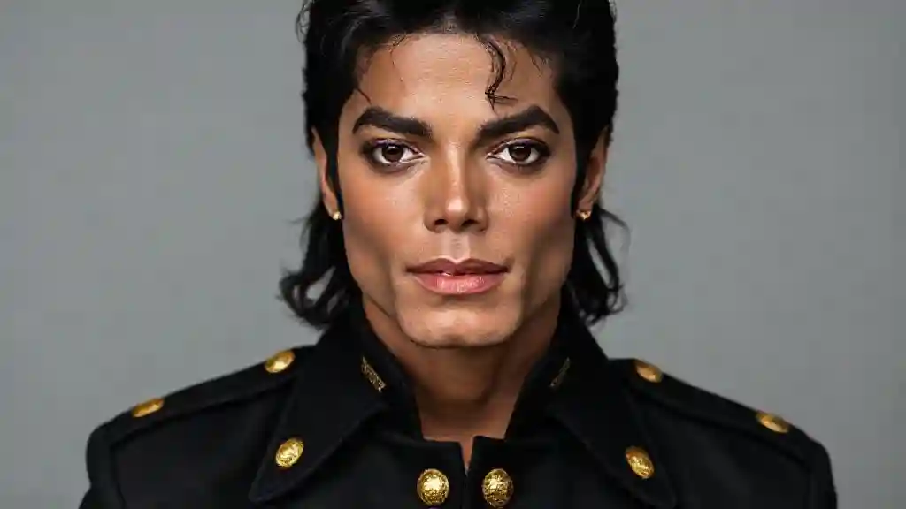 Michael Jackson in a classic black and gold jacket, representing the Michael Jackson biography and legacy.
