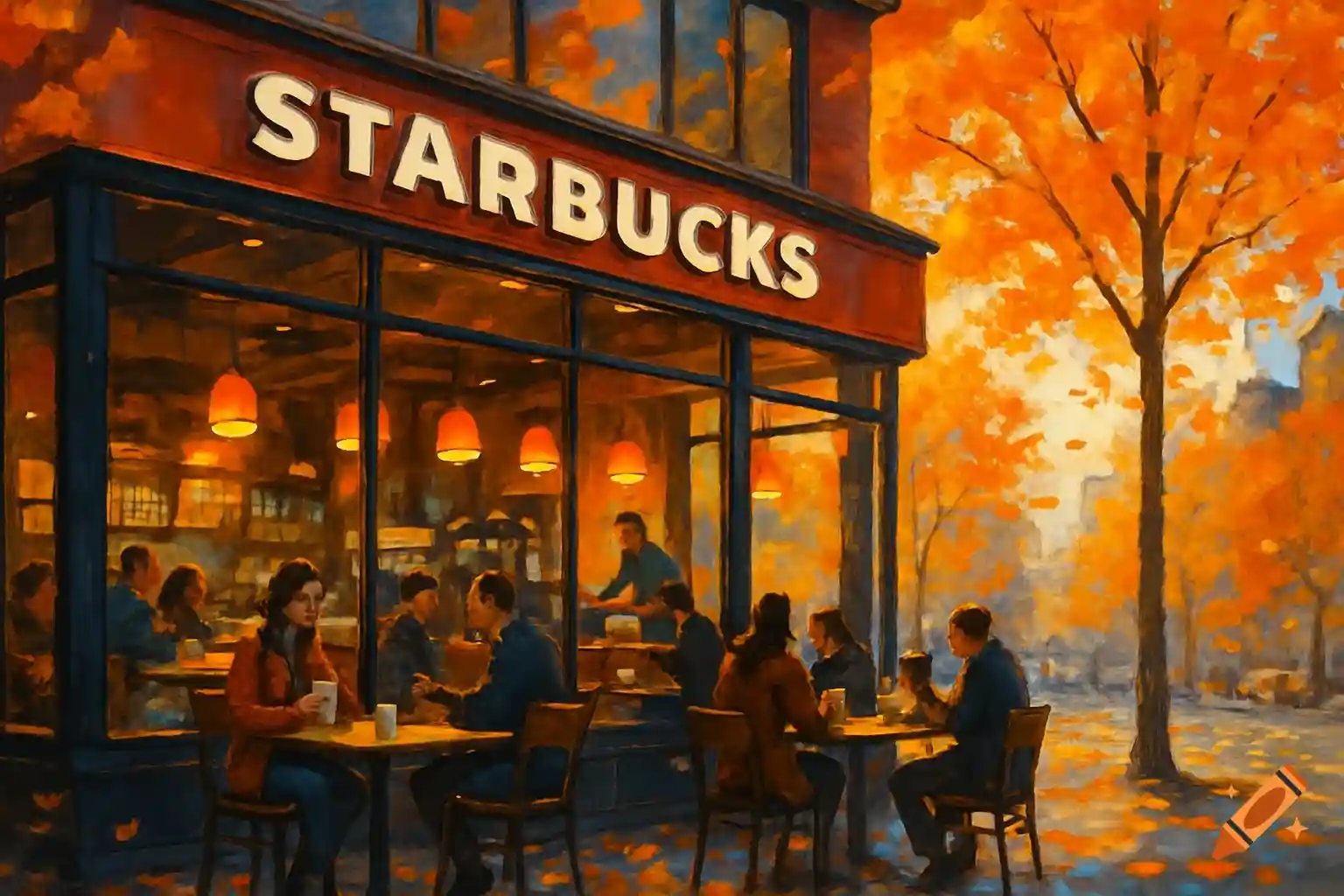 Starbucks store in China with festive decorations and Bearista cup