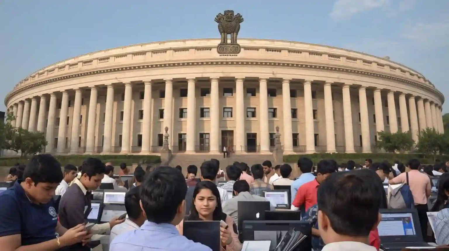 UPSC Mains Result 2025 declared — candidates checking roll numbers on the official UPSC website.