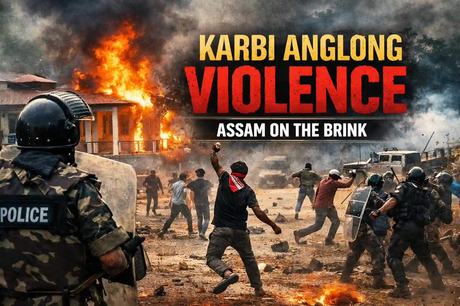 Karbi Anglong violence as protesters clash with police amid fires and heavy security deployment in Assam