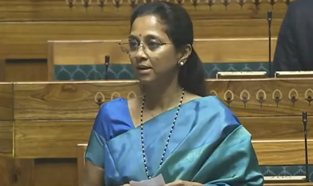 Supriya Sule speaking in the Indian Parliament during the introduction of the Right to Disconnect Bill