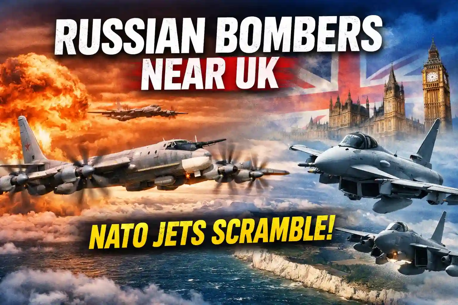 Russian bombers near UK airspace as NATO fighter jets intercept strategic aircraft over northern Europe