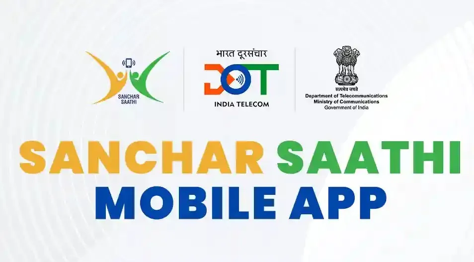 Sanchar Saathi mobile app banner by the Department of Telecommunications, Government of India