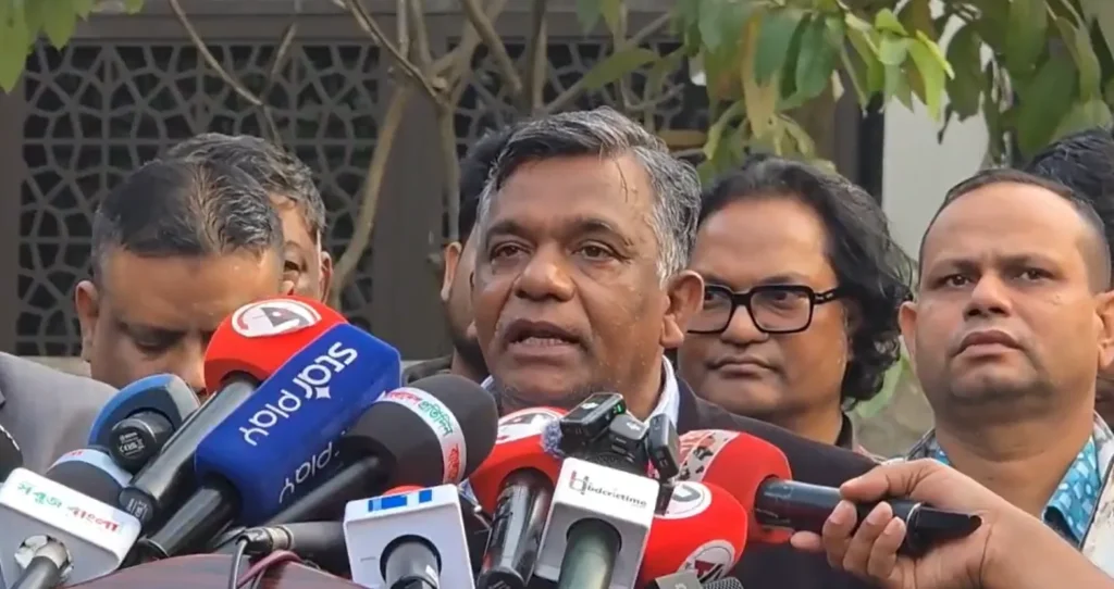 Bangladesh Cricket Board official addresses the media after ICC rejects Bangladesh demands on shifting T20 World Cup matches from India
