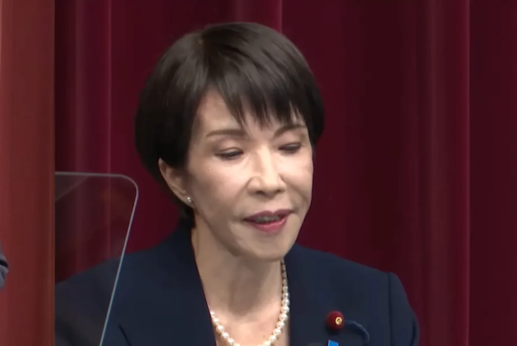 Japanese Prime Minister Sanae Takaichi speaks during a parliamentary session after Japan Parliament dissolved announcement