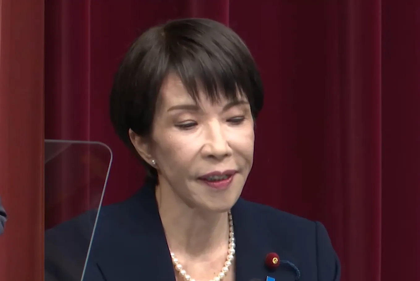 Japanese Prime Minister Sanae Takaichi speaks during a parliamentary session after Japan Parliament dissolved announcement