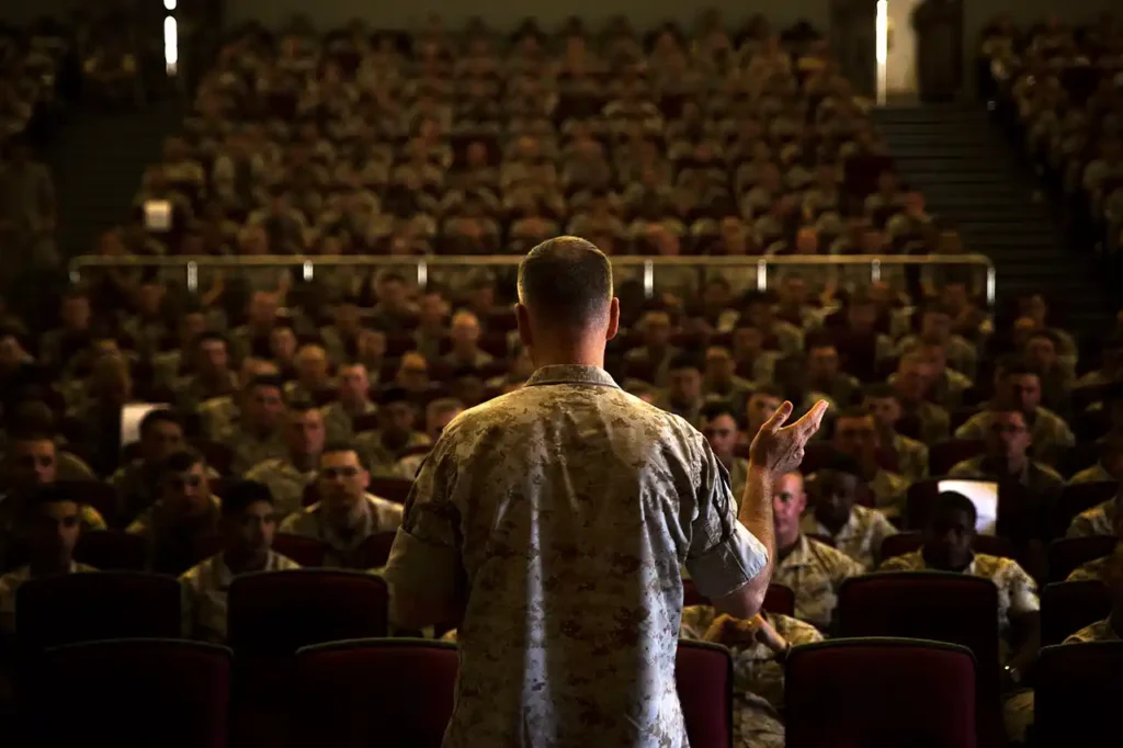 Cyber warfare future concept as military leadership addresses digital threats and modern battlefield strategy.