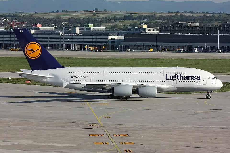 Lufthansa Airbus A380 aircraft during flight operations