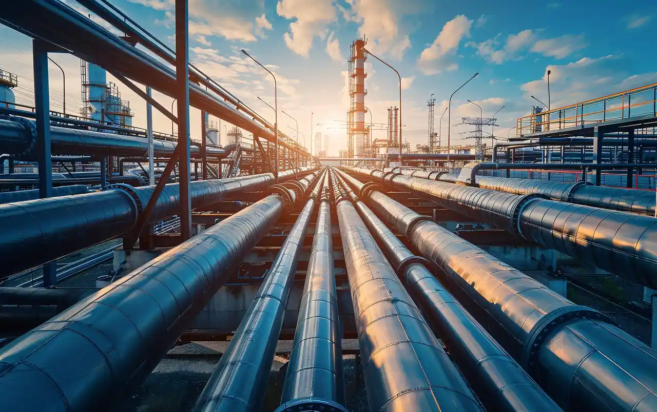 Global oil refinery pipelines and industrial energy infrastructure under pressure during the Iran war