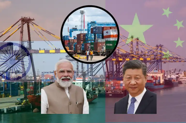 India China ports rivalry highlighting maritime trade competition between Indian and Chinese port infrastructure