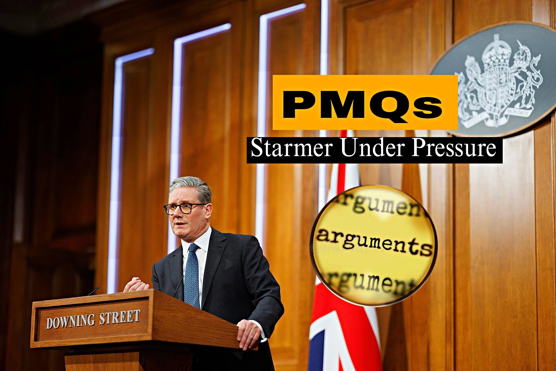 Keir Starmer speaking at Downing Street during a tense UK PMO cross-question session as political pressure grows over Labour Party divisions and PMQs controversy.